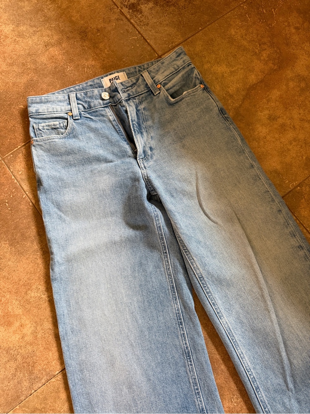 Paige Anessa 31’ Wide-Leg Jeans in Light Blue - Picture 5 of 14